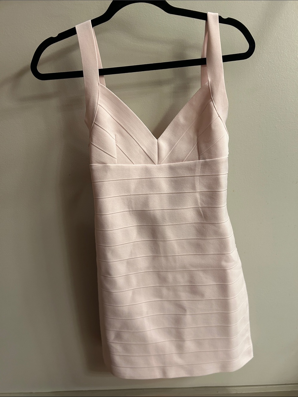 Princess Polly Pale Pink Bandage V-Neck Mini Dress